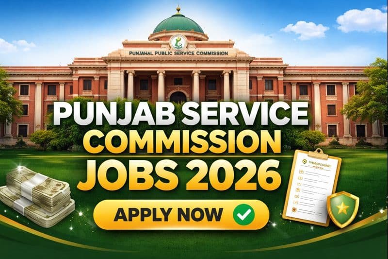 Verified Punjab Service Commission Jobs 2026 thumbnail showing official PPSC building and apply now banner for secure government recruitment