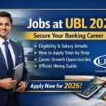Jobs at UBL 2026 thumbnail showing banking career details, eligibility, salary information, and official apply guide for United Bank Limited Pakistan.