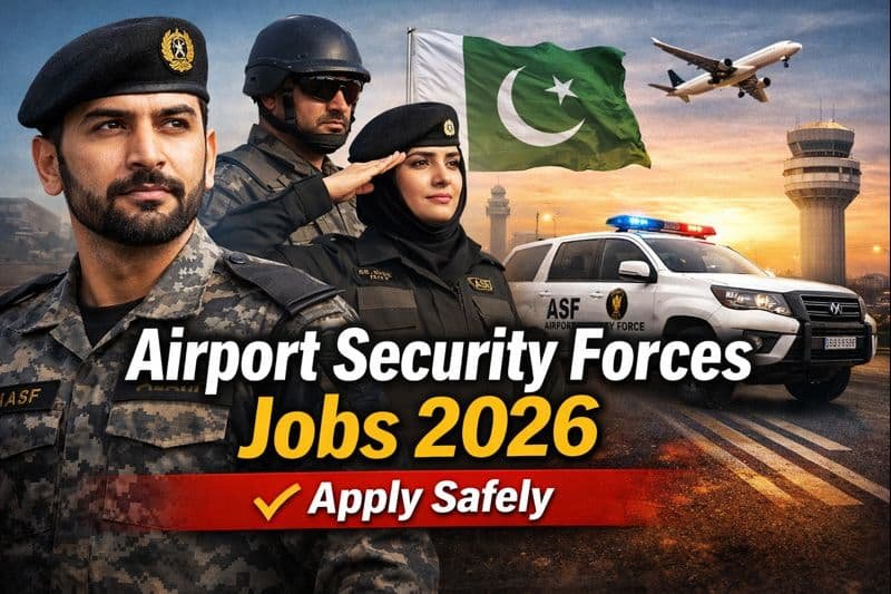 Airport Security Force personnel at a Pakistani airport representing airport security forces jobs 2026 recruitment and aviation security roles